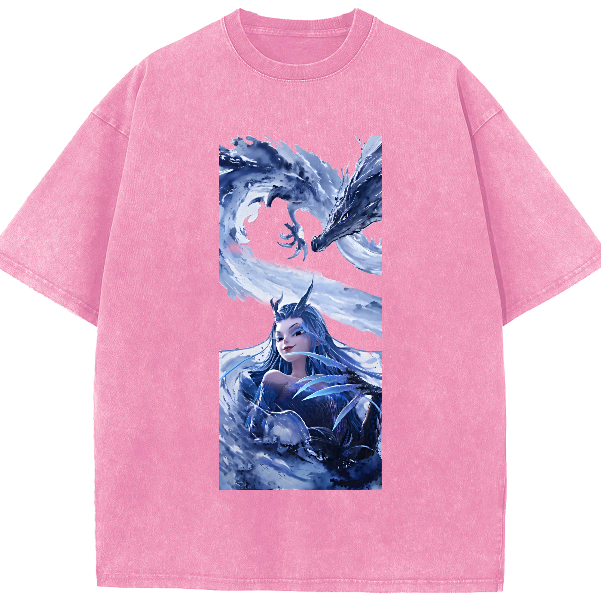 （画像用） Ne Zha 2 ナタ 魔童の大暴れ 綿100% ヴィンテージ風 半袖Tシャツ（フロントプリント）